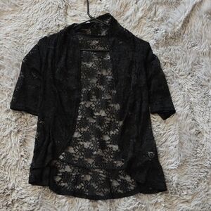 SHEIN Black Lace Cardigan